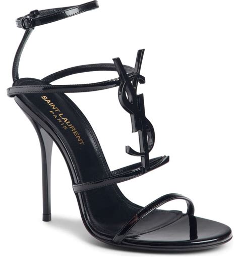 ysl black strappy heels|ysl heels price.